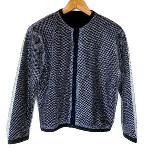 Vintage Black Cardigan With Multi Color Fishnet